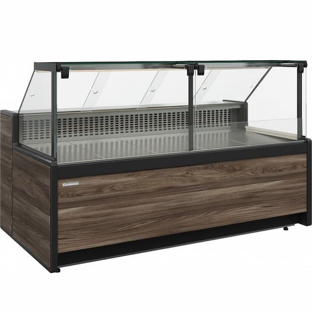 Витрина холодильная, газлифт Carboma BAVARIA 3 GC111 SV 2,0-1 без боковин (Темный дуб)