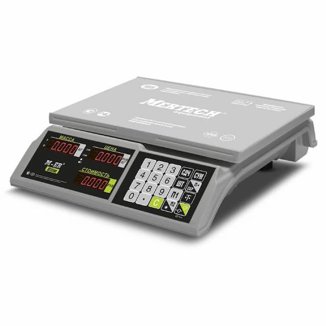 Торговые настольные весы MERTECH M-ER 326 AC-15.2 "Slim" LED Белые
